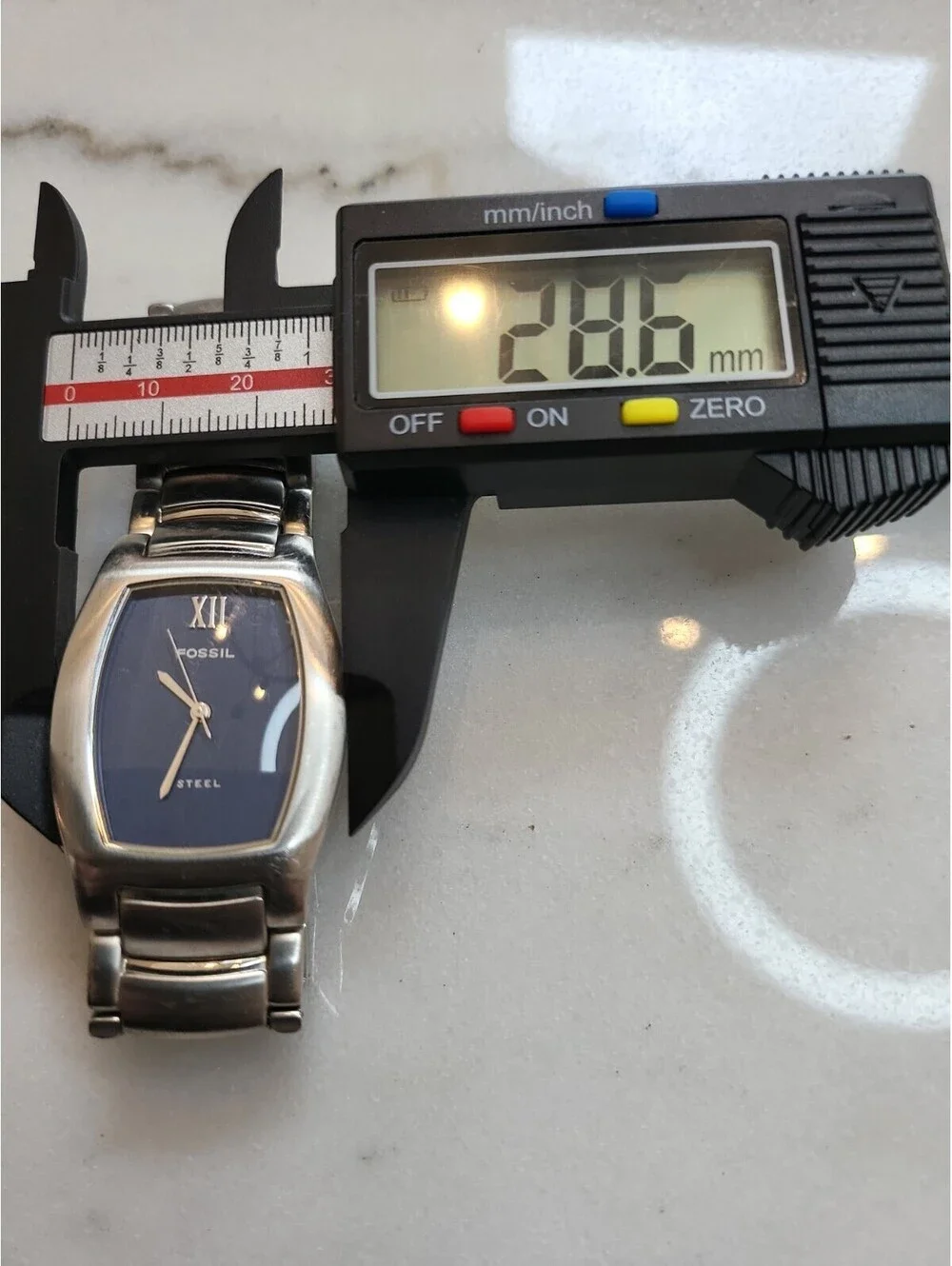 Fossil Arkitekt Men's Stainless Steel Quartz Wristwatch Dk Blue Dial 6.75